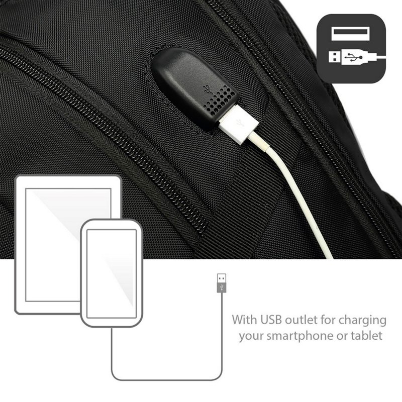 Mochila Portatil 15.6&quot; Negro - con puerto USB