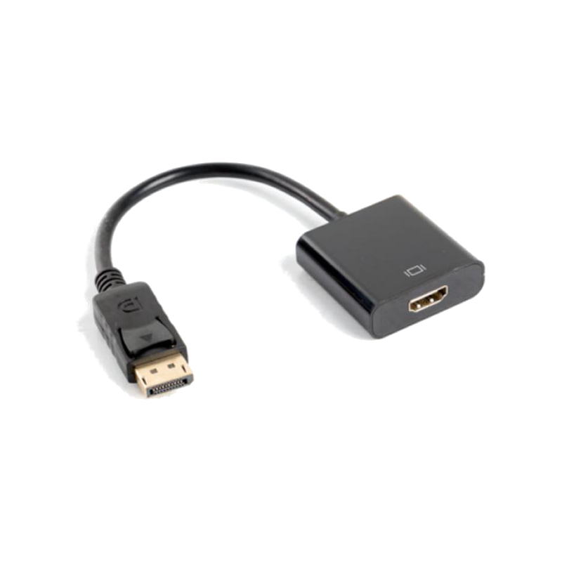 Displayport male to hdmi female adapter 20cm lanberg ad-0009-bk