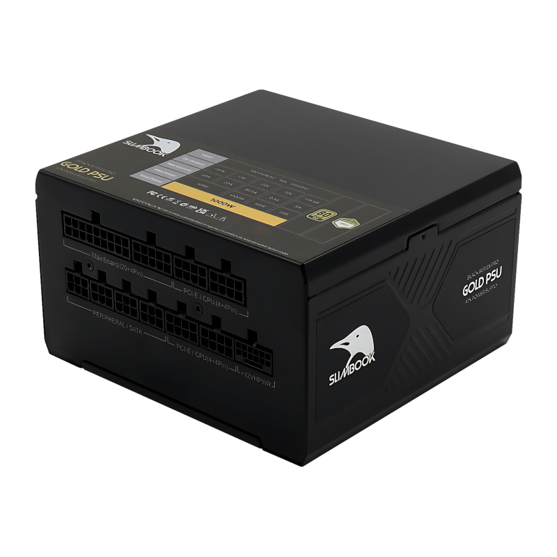 Fuente 1000W SLIMBOOK BLACK PRO ATX 3.1 PCIE 5.1 GOLD 80 PLUS