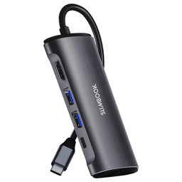 [DOCK-GEN5-8IN14K60RJ45100W] Mini-Docking 8en1 USB-C a HDMI 4K 60Hz PD Carga 100W RJ45 Gigalan (dongle hub)